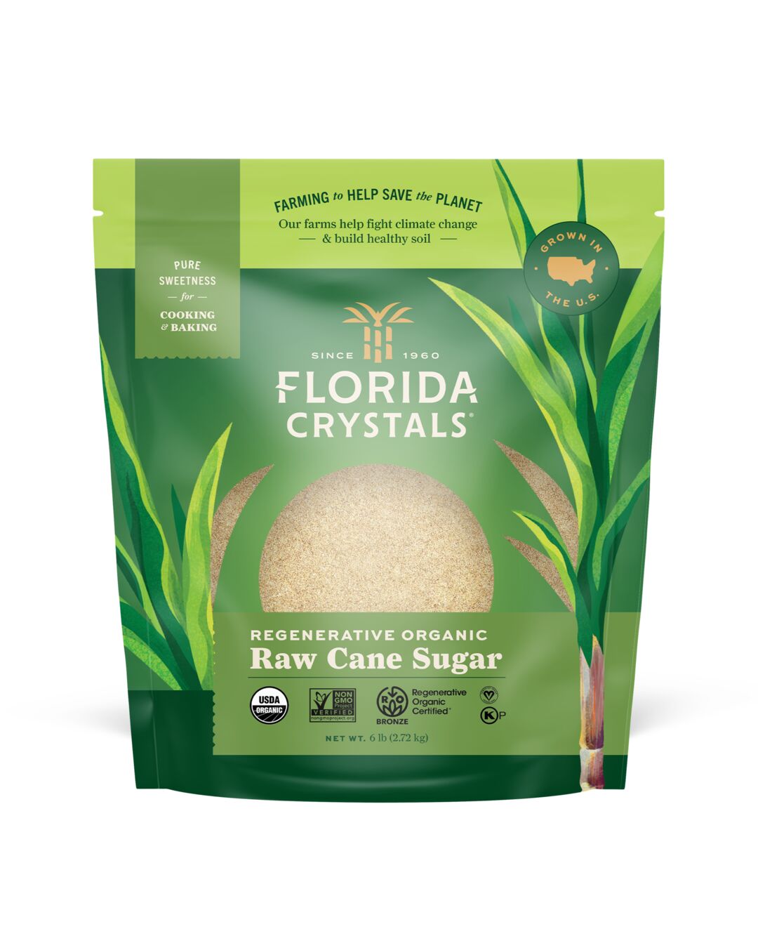 Florida Crystals® Organic Raw Cane Sugar 6 lb. Pouch