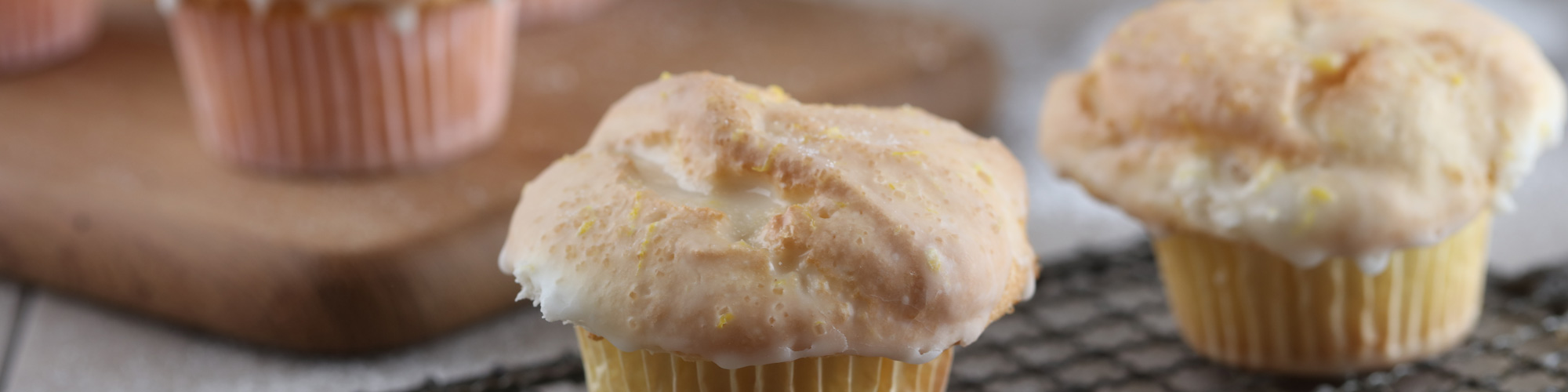 Lemon Glazed Angel Food Muffins