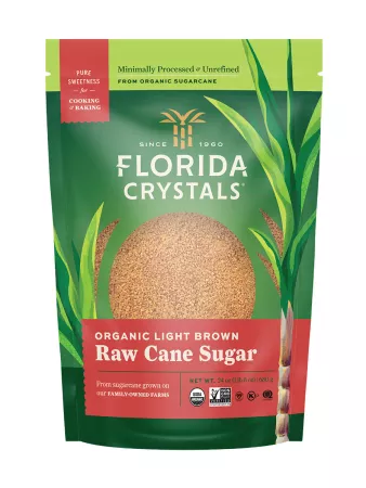 Florida Crystals Organic Light Brown Raw Cane Sugar 24 oz Pouch