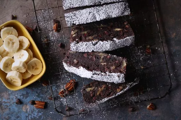 Gluten Free Double Chocolate Banana Pecan Loaf