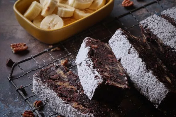 Gluten Free Double Chocolate Banana Pecan Loaf